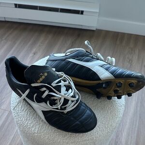 Diadora Black and White Soccer Cleats